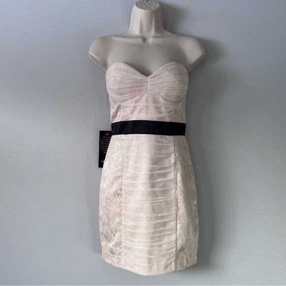 Bebe Shirred Floral Lace Bustier Mini Dress Size S  NWT! - Picture 1 of 9